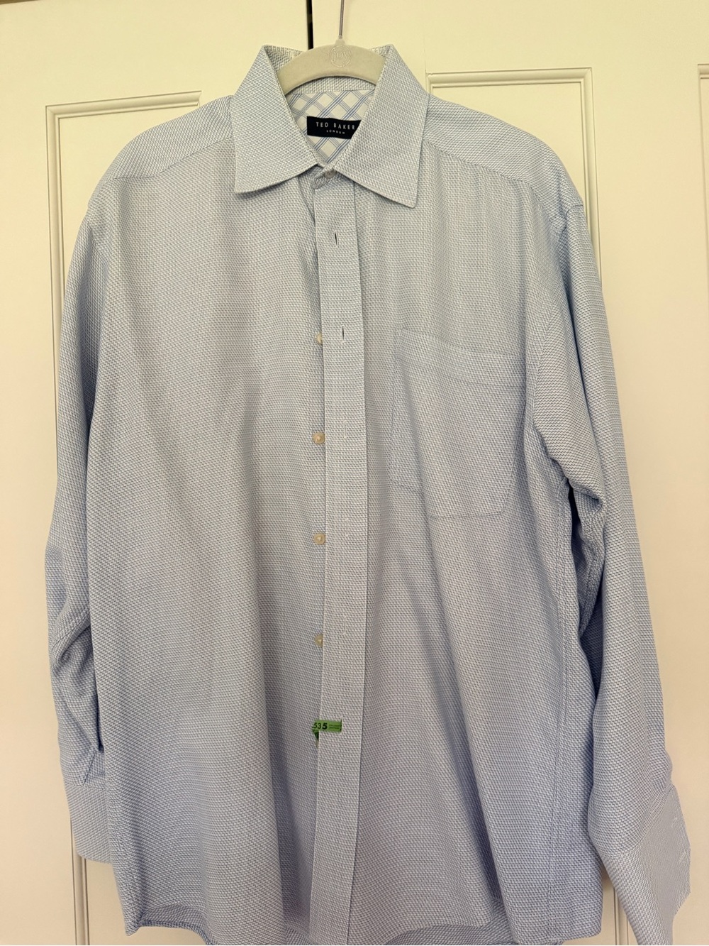 Ted Baker Men's Pale Blue Textured Dress Shirt